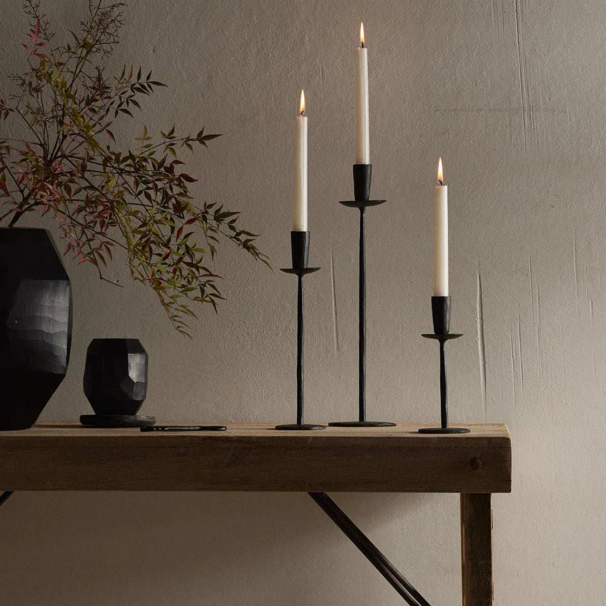 Atelier Candle Stand | Black | Short - Indigo Love Collectors - Alpine Abode