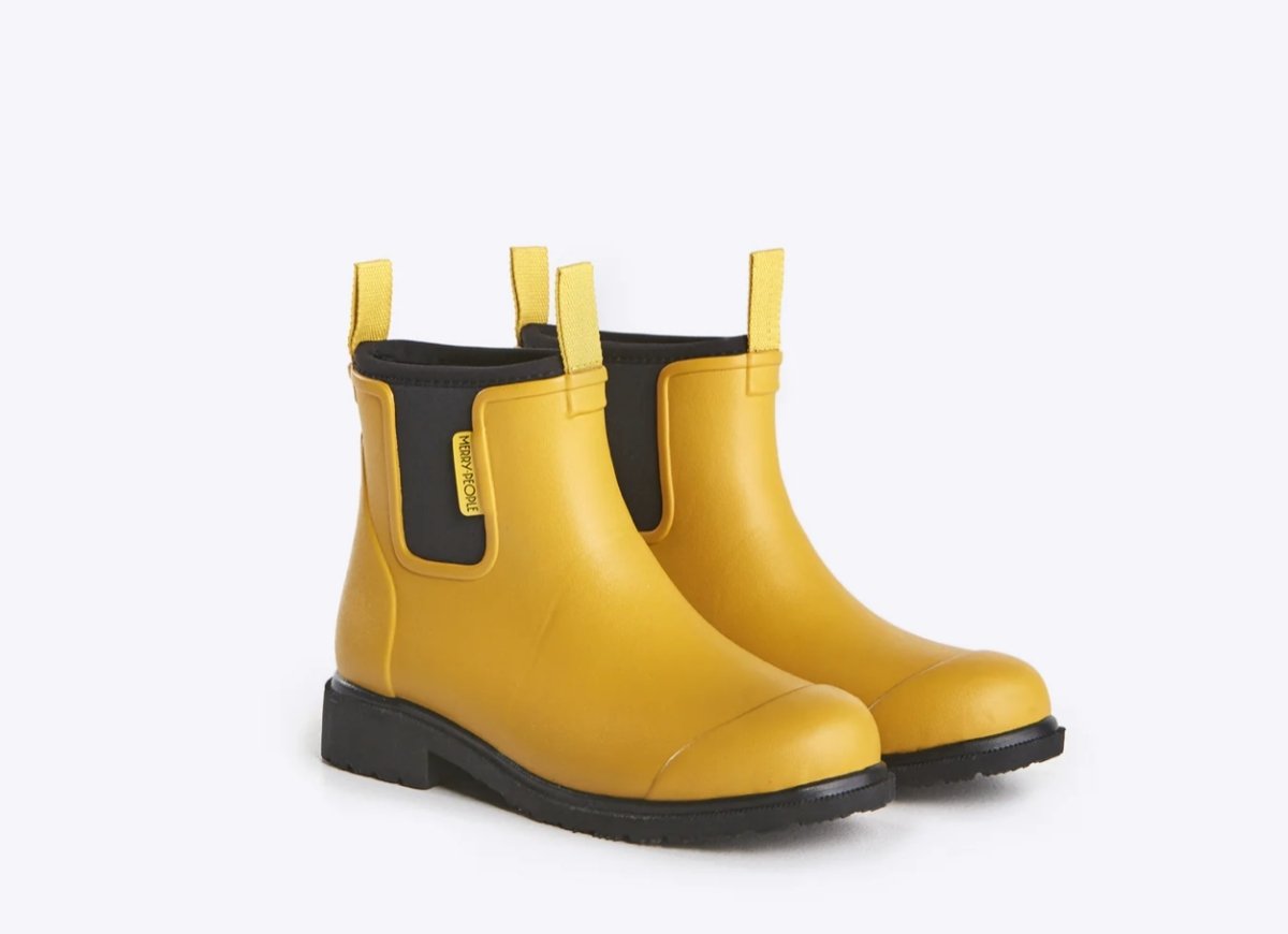 Bobbi Ankle Gumboot | Mustard & Black - Merry People - Alpineabode