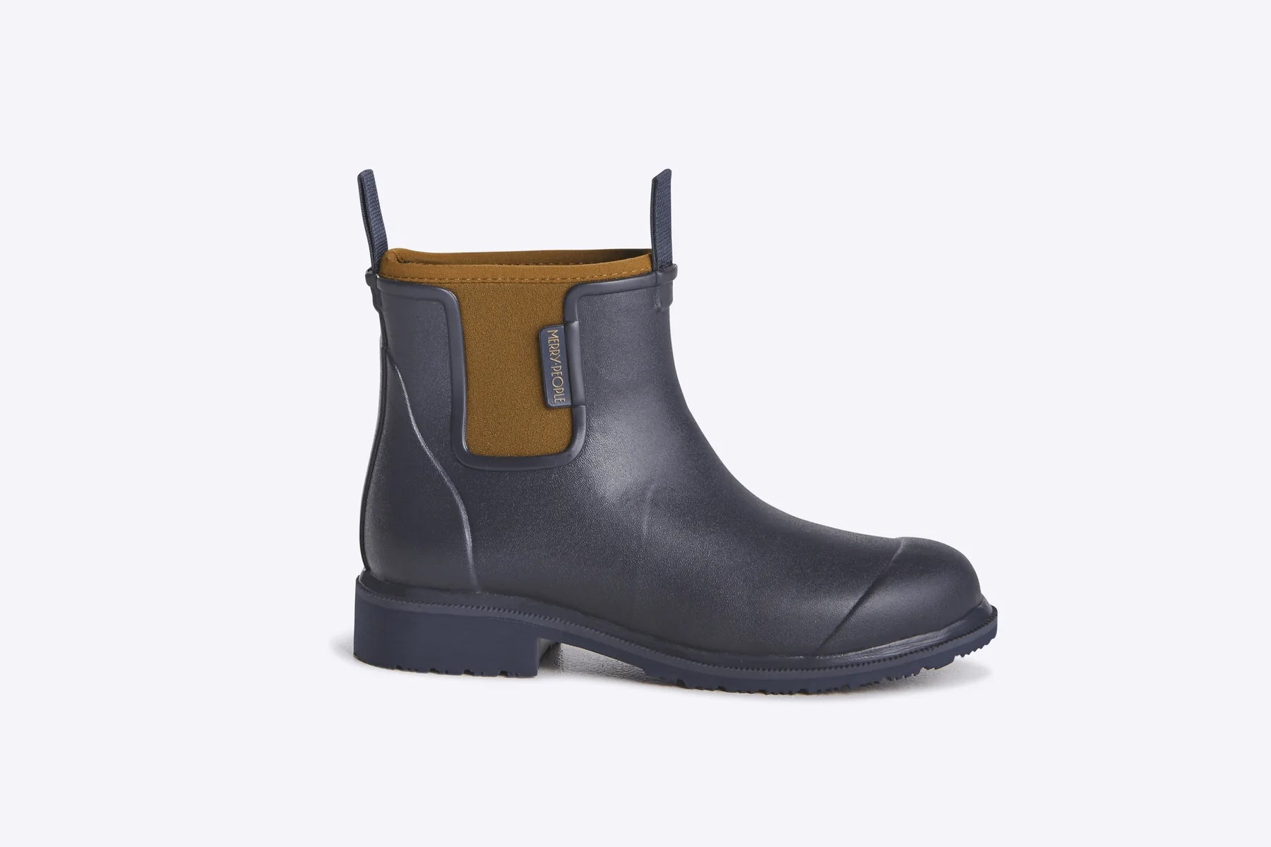 Bobbi Ankle Gumboot | Oxford Blue & Tan - Merry People - Alpineabode