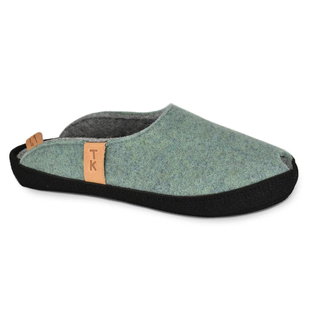 Brussels Lambswool Slippers | Green - Alpineabode