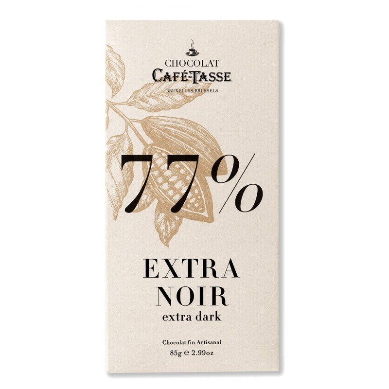 Extra Noir | Extra Dark Chocolate 77% (85g) - Café Tasse - Alpine Abode