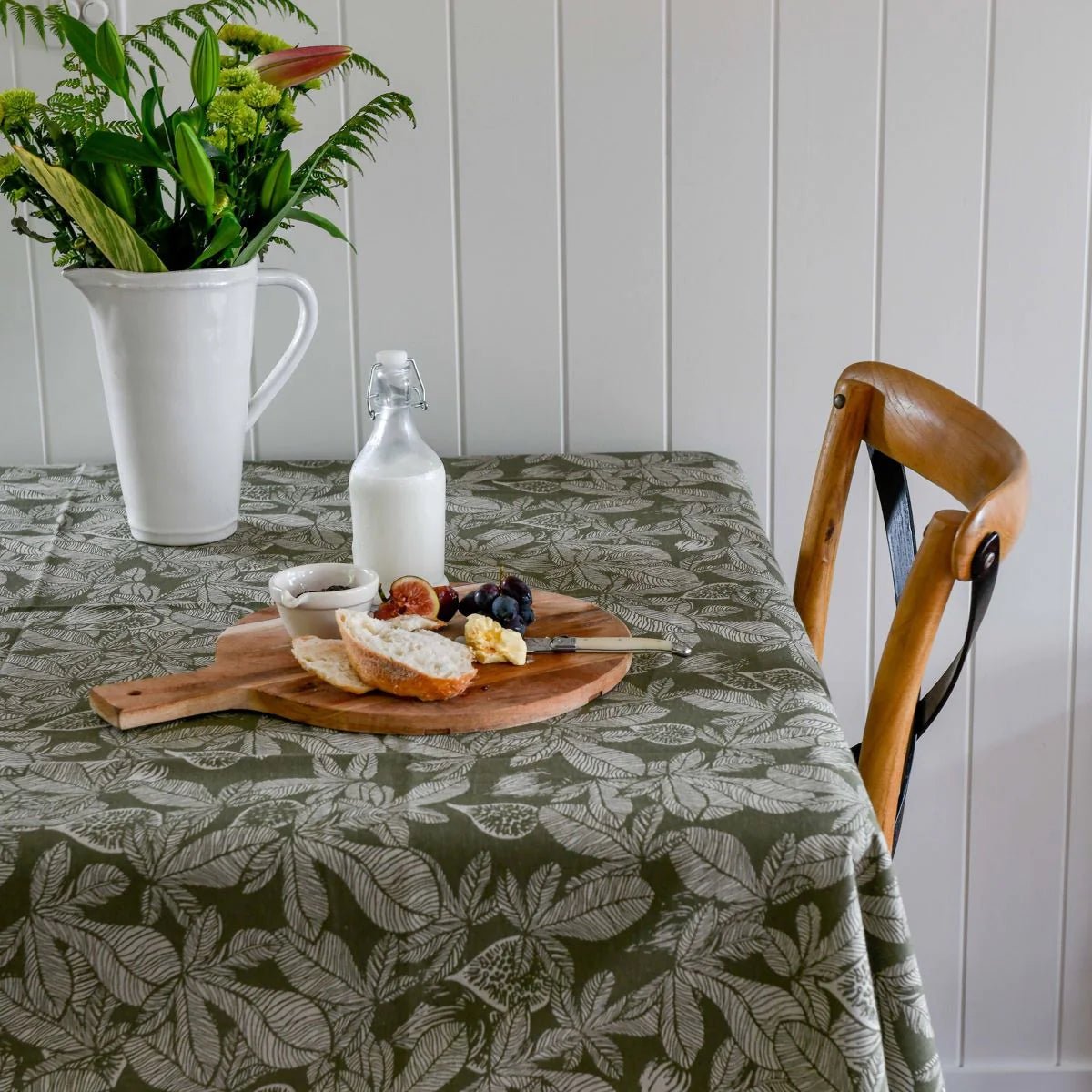 Fig Tree Tablecloth | Olive (240 x 140cm) - Alpine Abode