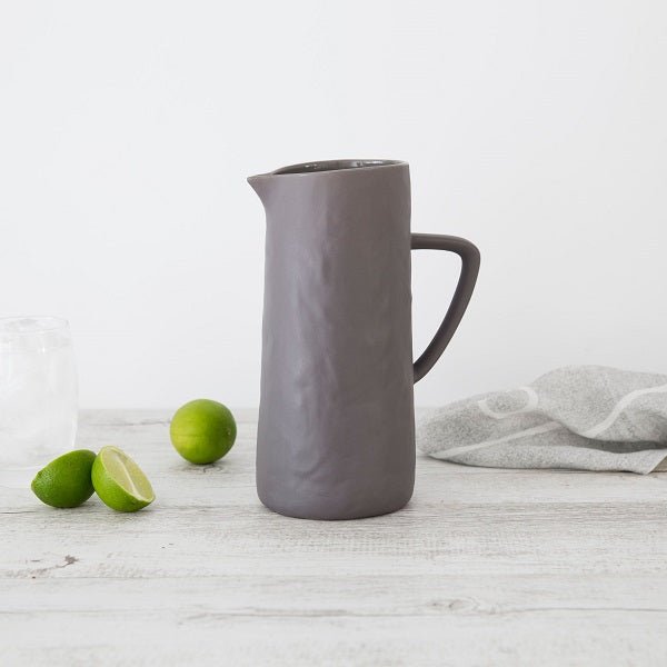 Flax Ceramic Jug With Handle | Tall - Alpineabode