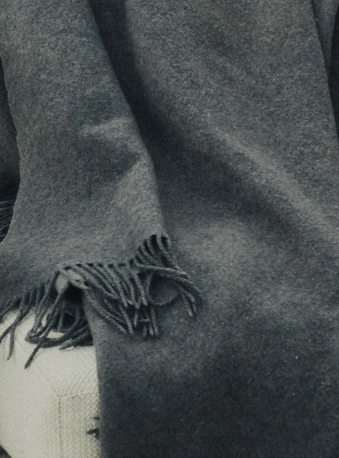 Merino Wool Throw | Grey - Saardé - Alpineabode