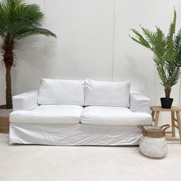 Newport Two Seater Sofa Bed | White - Alpineabode