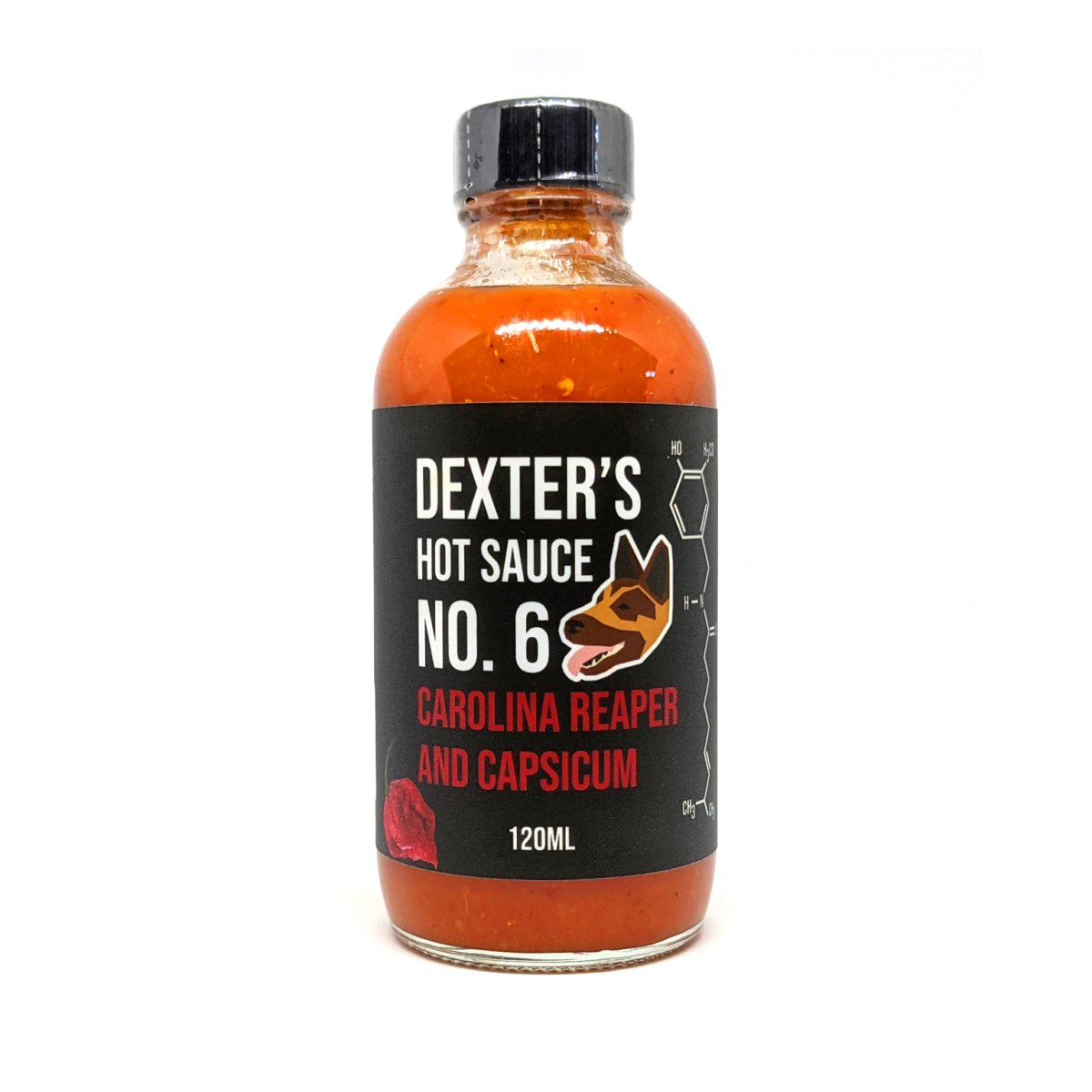 No.6 Carolina Reaper & Capsicum Hot Sauce (120ml) Dexter's Spice Co. - Alpine Abode