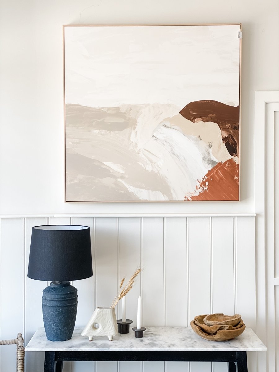 Peaceful Muse Sand Framed Canvas (100x100) Warranbrooke - Alpineabode