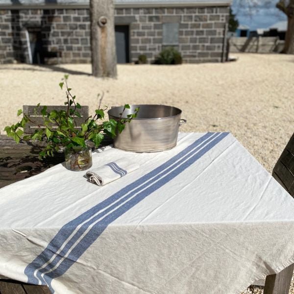 Stonewashed Linen Blend Tablecloth - Charcoal - Alpineabode