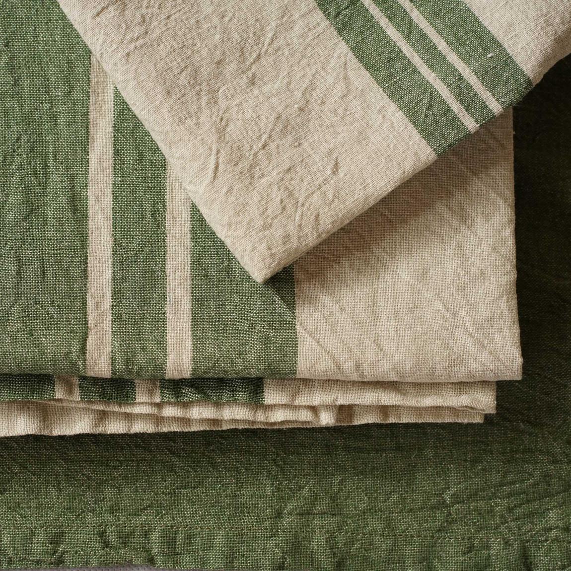 Stonewashed Linen Blend Tablecloth - Olive - Alpineabode