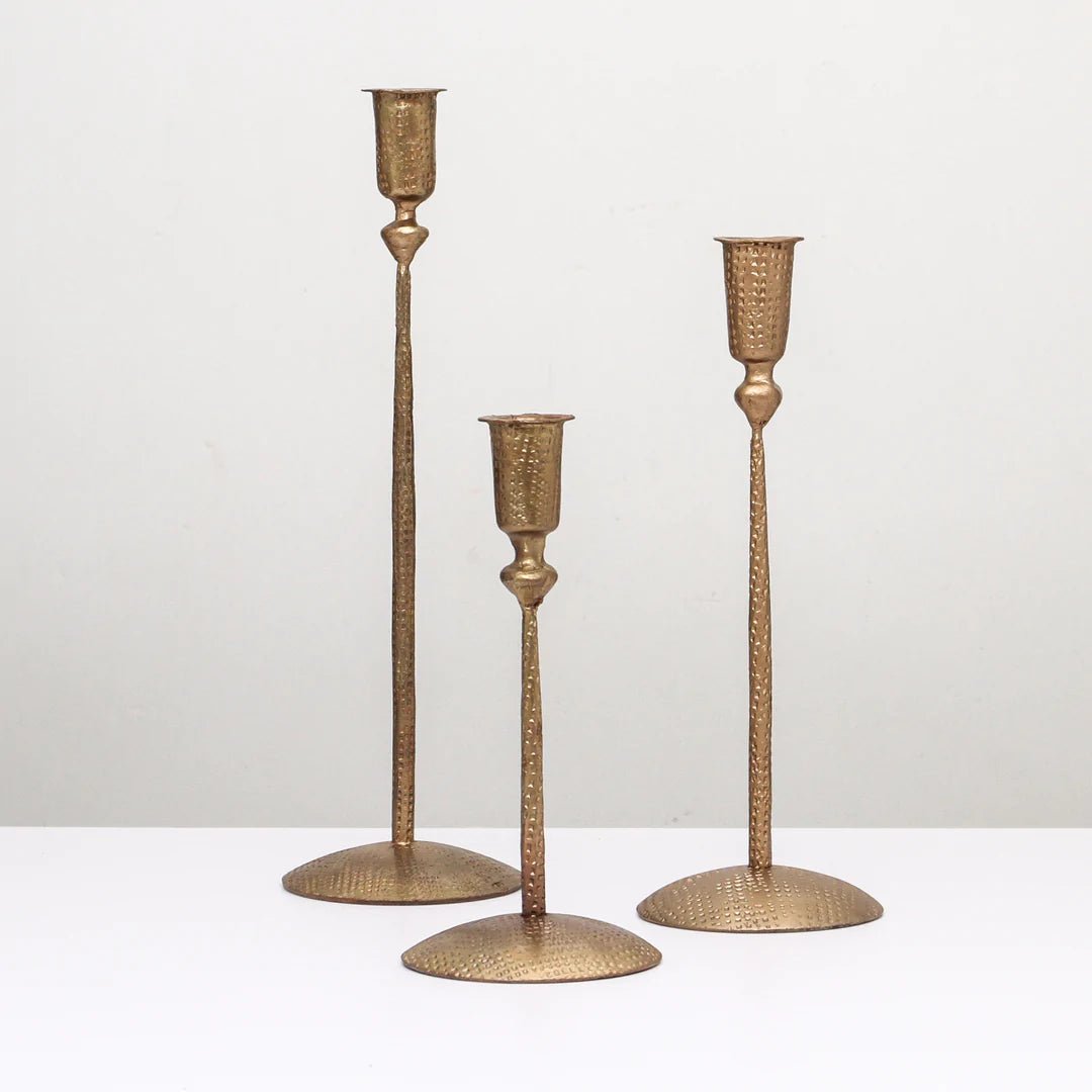 Tinker Antique Brass Candle Stand | Short - Indigo Love Collectors - Alpineabode