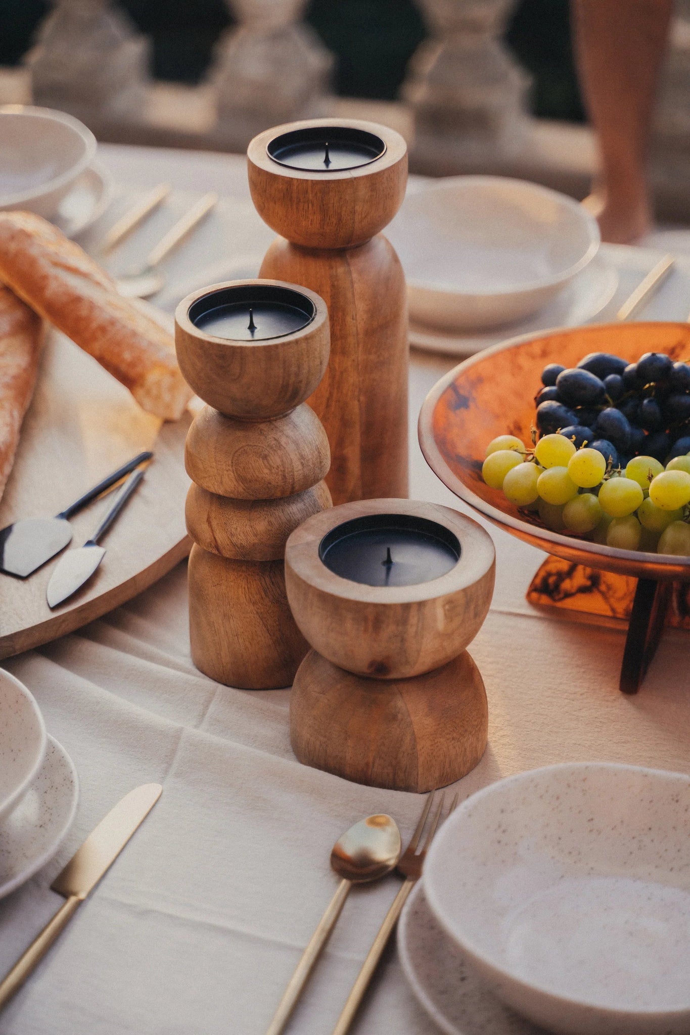 Toulin Wooden Candle Holder | Small - Saardé - Alpineabode