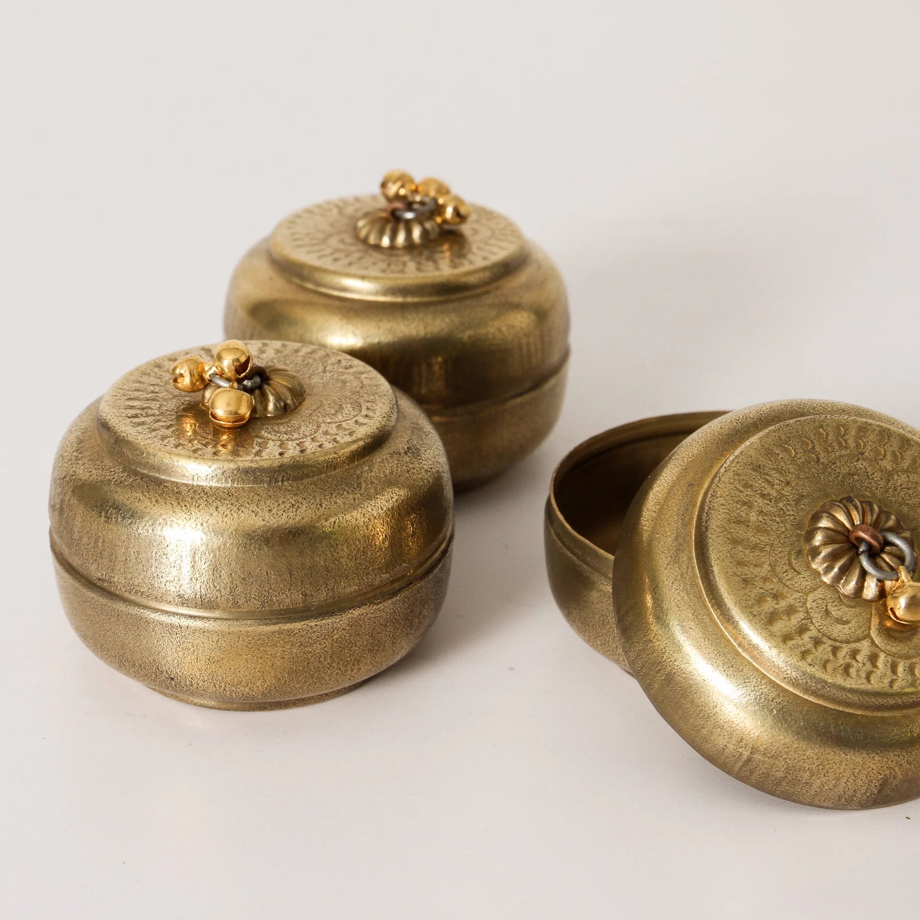 Vintage Indian Brass Box | XSmall - Indigo love - Alpineabode