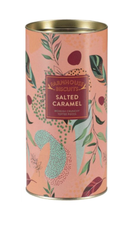 Salted Carmel Biscuits (150g) | Summer Pink Cylinder - Farmhouse UK - Alpine Abode